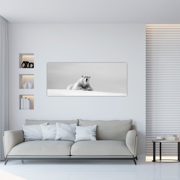 Tablou - Urs polar,alb-negru (120x50 cm)