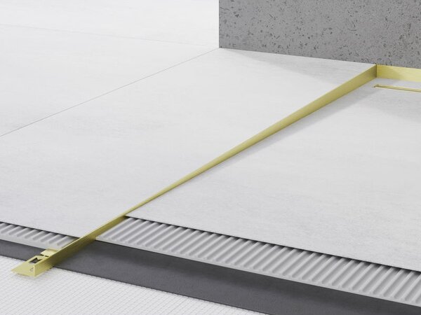 Mexen Line-B șină de scurgere pentru podea 120 cm stânga, aurie periată - 185501120L