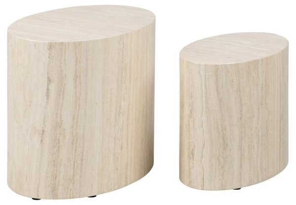 Set 2 piese Masute de cafea Mice, Bej, 40x33x48 cm