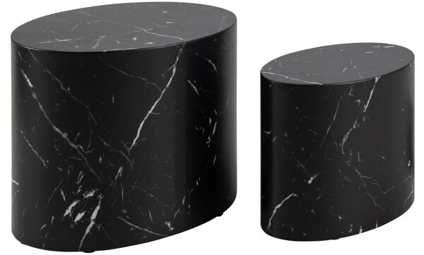 Set 2 piese Masute de cafea Mice, Negru, 40x33x48 cm