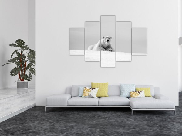 Tablou - Urs polar,alb-negru (150x105 cm)