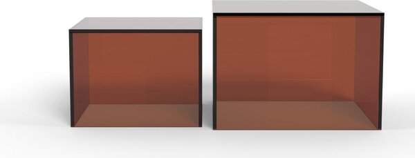 Set 2 piese Masute de cafea Dice, Maro, 35x50x50 cm