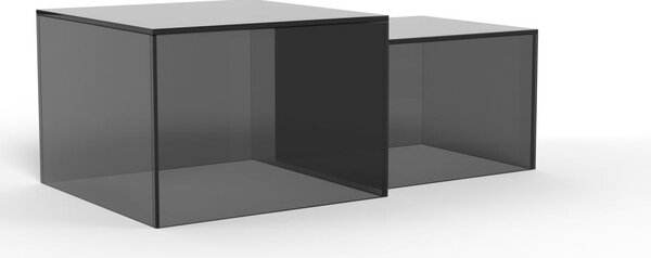 Set 2 piese Masute de cafea Dice, Gri, 35x50x50 cm