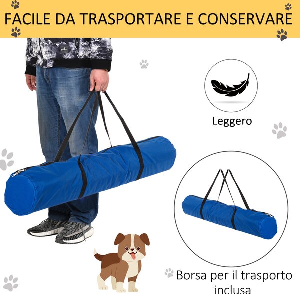 PawHut Set de 4 Obstacole Reglabile pentru Antrenamentul Câinilor, Înălțime Ajustabilă, pentru Dresaj și Agilitate, Albastru | Aosom Romania