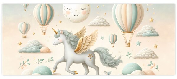 Tablou - Unicorn fericit (120x50 cm)