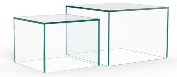Set 2 piese Masute de cafea Dice, Transparent, 35x50x50 cm
