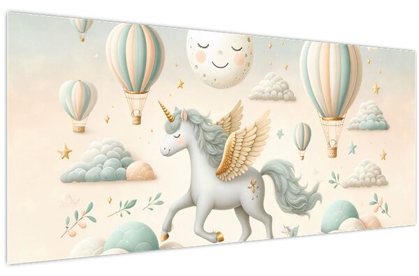 Tablou - Unicorn fericit (120x50 cm)