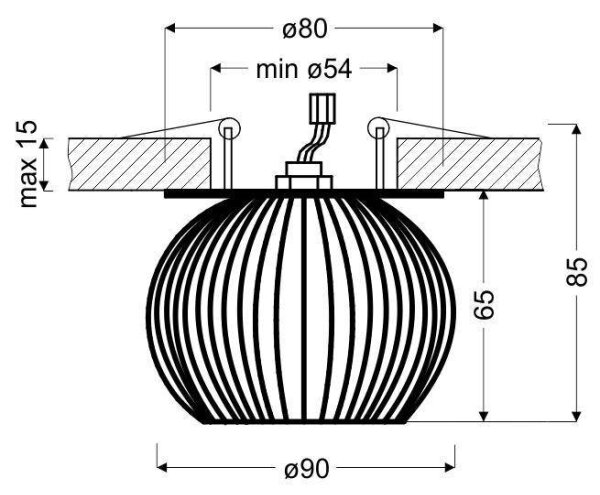 Plafonieră încastrată SK 93 1xG9/40W/230V negru