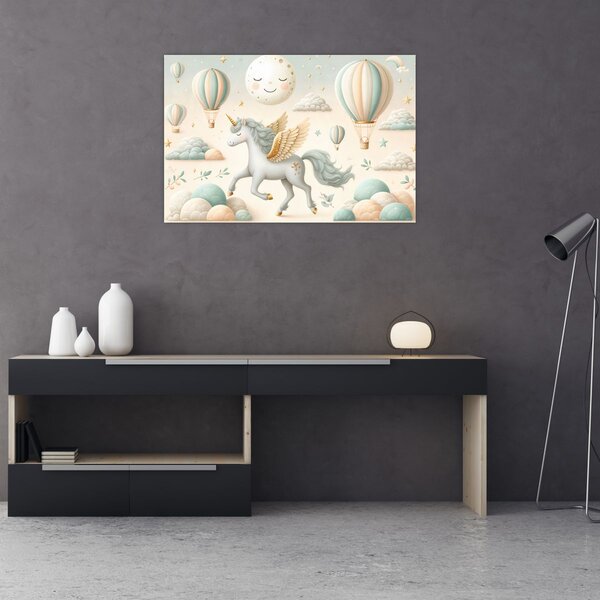 Tablou - Unicorn fericit (90x60 cm)