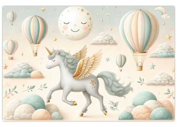 Tablou - Unicorn fericit (90x60 cm)