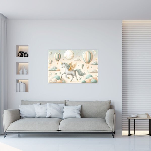 Tablou - Unicorn fericit (90x60 cm)