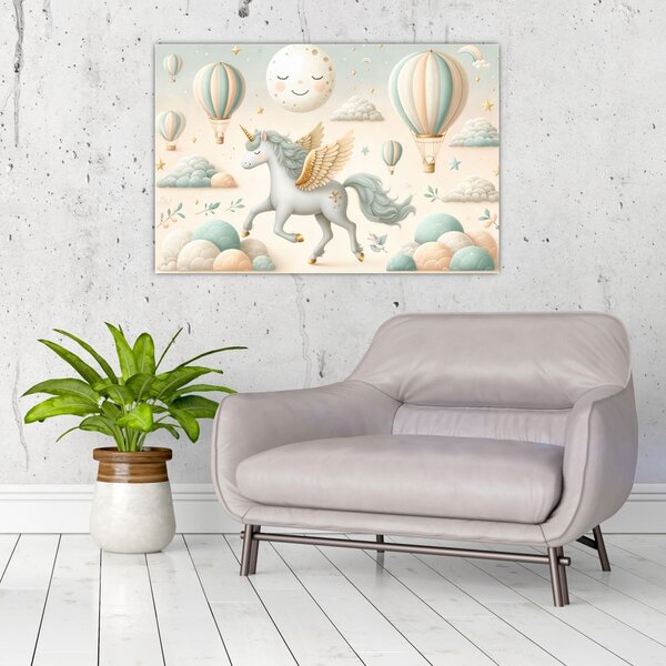 Tablou - Unicorn fericit (90x60 cm)