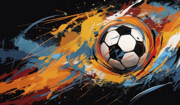 Tapet Minge de fotbal, Fototapet pentru camera unui adolescent, Fototapet Fotbal, w05460 : Uwalls.ro