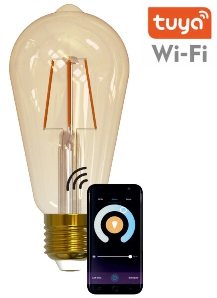 LED Bec dimmabil VINTAGE ST64 E27/5,5W/230V 1800-2700K Wi-fi Tuya