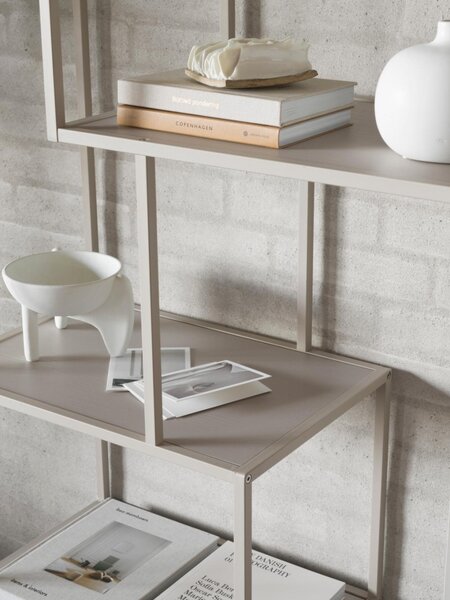 Biblioteca Seaford V1, Gri, 185x77x35 cm