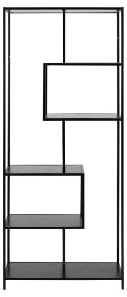 Biblioteca Seaford, Negru V1, 185x77x35 cm