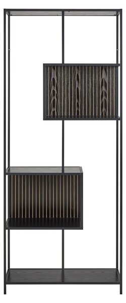 Biblioteca Seaford V1, Negru, 185x77x35 cm