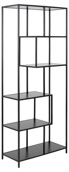 Biblioteca Seaford, Negru V1, 185x77x35 cm