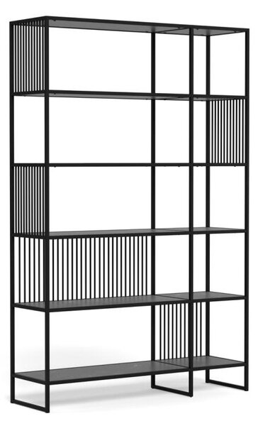 Biblioteca Strington, Negru, 185x120x35 cm
