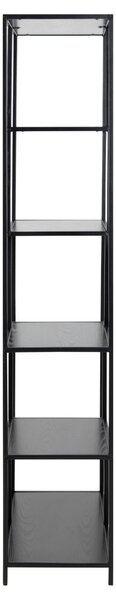 Biblioteca Seaford, Negru V1, 185x77x35 cm