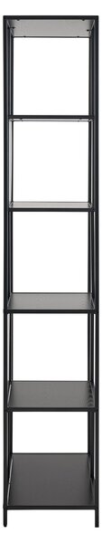 Biblioteca Seaford V1, Negru, 185x77x35 cm