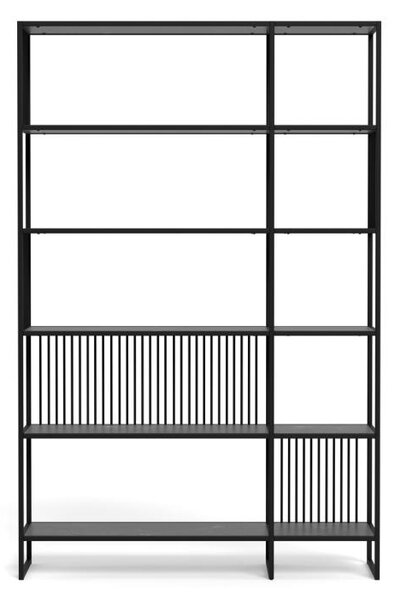Biblioteca Strington, Negru, 185x120x35 cm