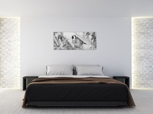 Tablou - O pasăre în timpul iernii (120x50 cm)
