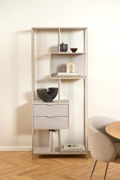 Biblioteca Seaford, Gri, 185x77x35 cm
