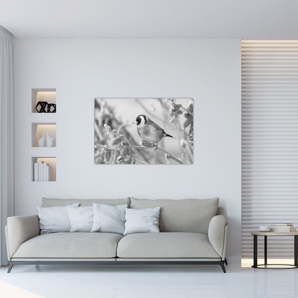 Tablou - O pasăre în timpul iernii (90x60 cm)