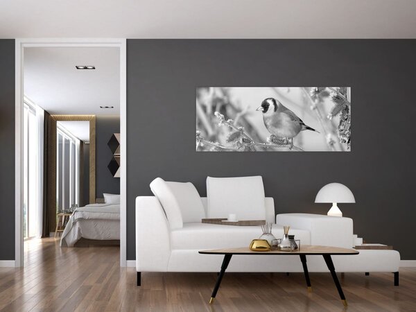 Tablou - O pasăre în timpul iernii (120x50 cm)