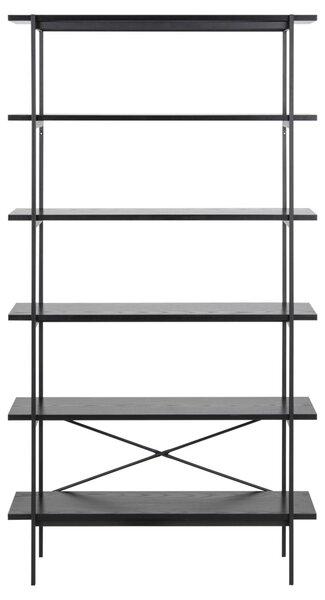 Biblioteca Angus, Negru, 172x94x27 cm