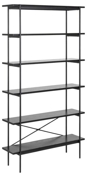 Biblioteca Angus, Negru, 172x94x27 cm