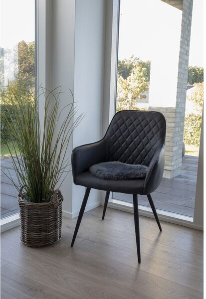 Perna scaun piele de miel, gri, Ø35 cm