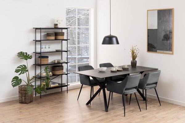 Biblioteca Angus, Negru, 172x94x27 cm