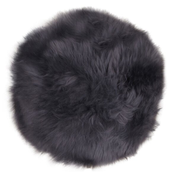 Perna scaun piele de miel, gri, Ø35 cm