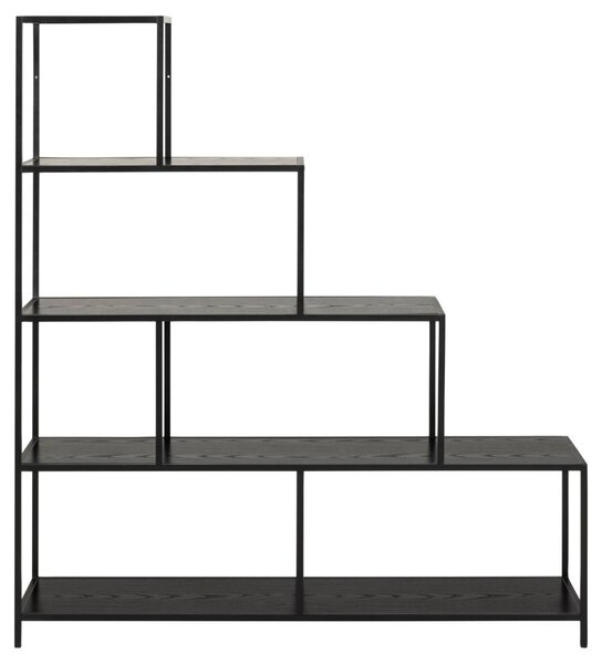 Biblioteca Seaford, Negru, 150x135x35 cm