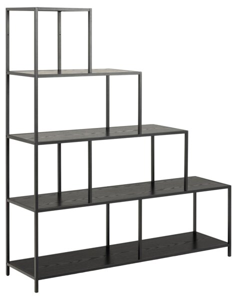 Biblioteca Seaford, Negru, 150x135x35 cm