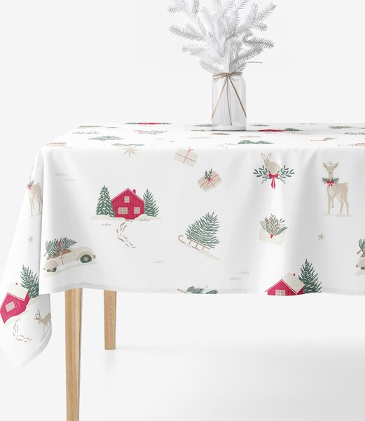 Goldea față de masă din 100% bumbac solid - crăciun tradițional 140 x 220 cm