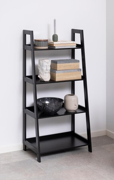 Biblioteca Wally, Negru, 130x63x40 cm
