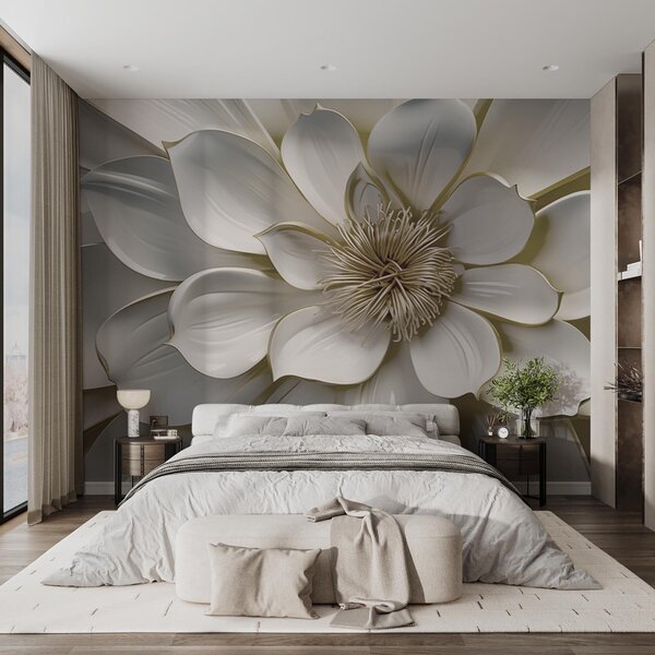 Tapet Sculptură florală, Fototapet 3D, Fototapet 3D Flori, w09777 : Uwalls.ro