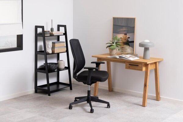 Biblioteca Wally, Negru, 130x63x40 cm