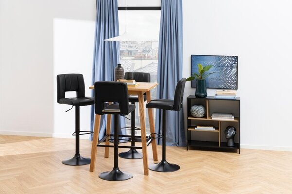 Scaun de bar Sylvia, Negru, 115x41.5x52 cm