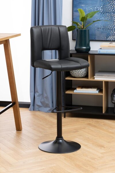 Scaun de bar Sylvia, Negru, 115x41.5x52 cm