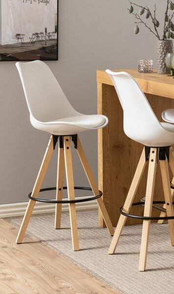 Scaun de bar Dima, Alb, 111.5x48.5x55 cm