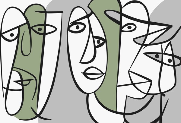 Tapet Fețe abstracte, Fototapet Modern, w05504v2 : Uwalls.ro