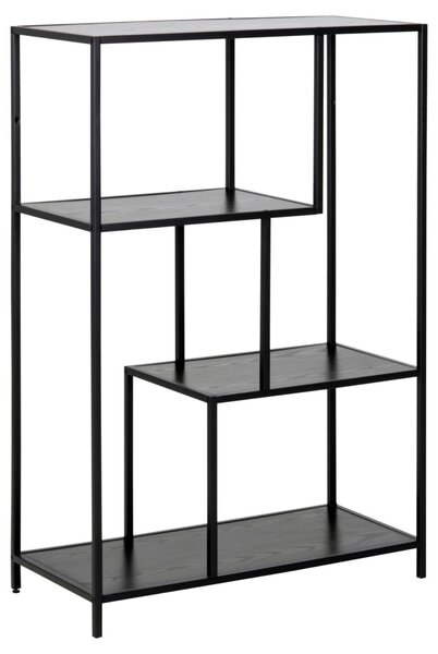 Biblioteca Seaford, Negru, 114x77x35 cm