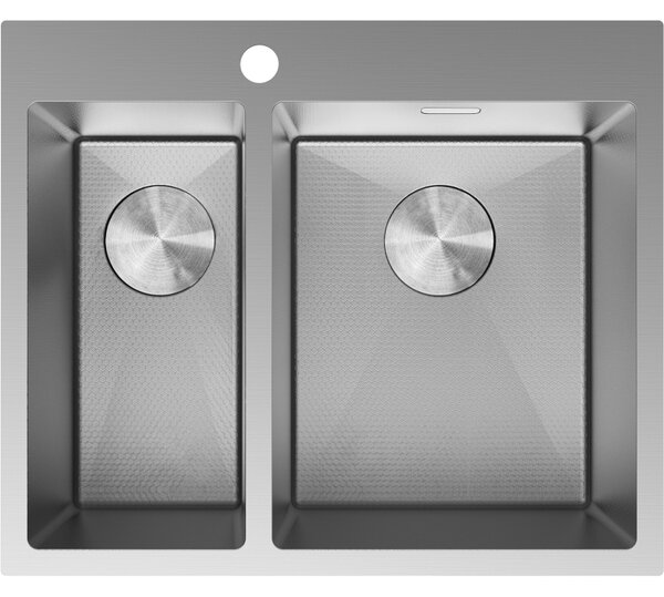 Mexen Flexo chiuvetă din oțel inoxidabil 1,5 cuve 610 x 510 mm, inox HC - 6446611500-01HC