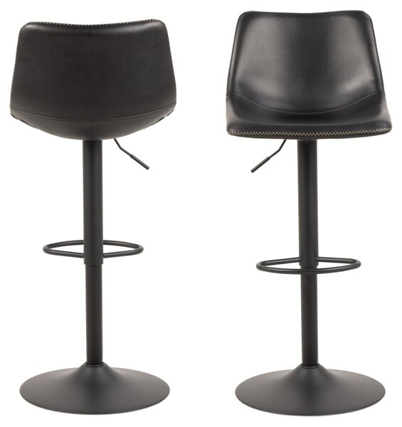 Scaun de bar I_Oregon, Negru, 110x47x51 cm