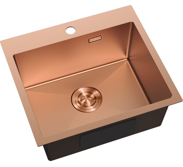 Chiuvetă Mexen Solix, din oțel inoxidabil cu 1 compartiment, 500 x 450 mm, cupru periat, 6402501000-65