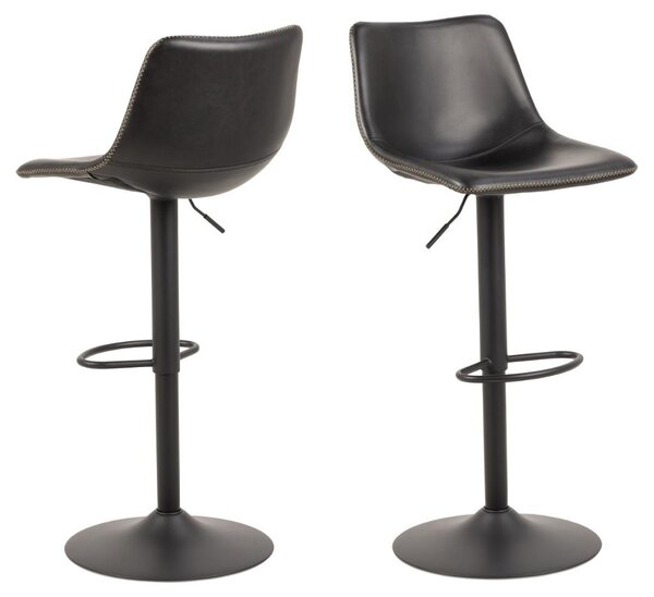 Scaun de bar I_Oregon, Negru, 110x47x51 cm